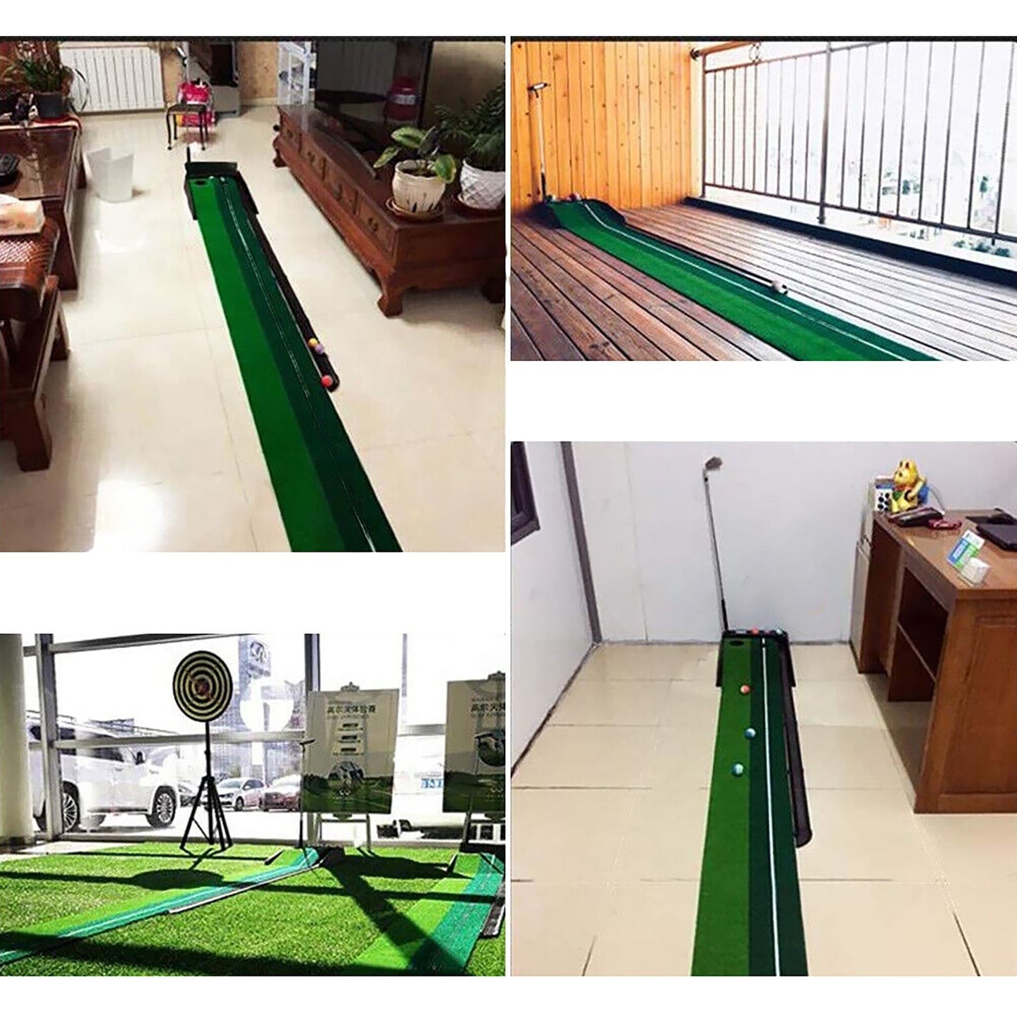 Portable Auto-Return 3M Golf Practice Putting Mat Indoor Outdoor Putter Trainer