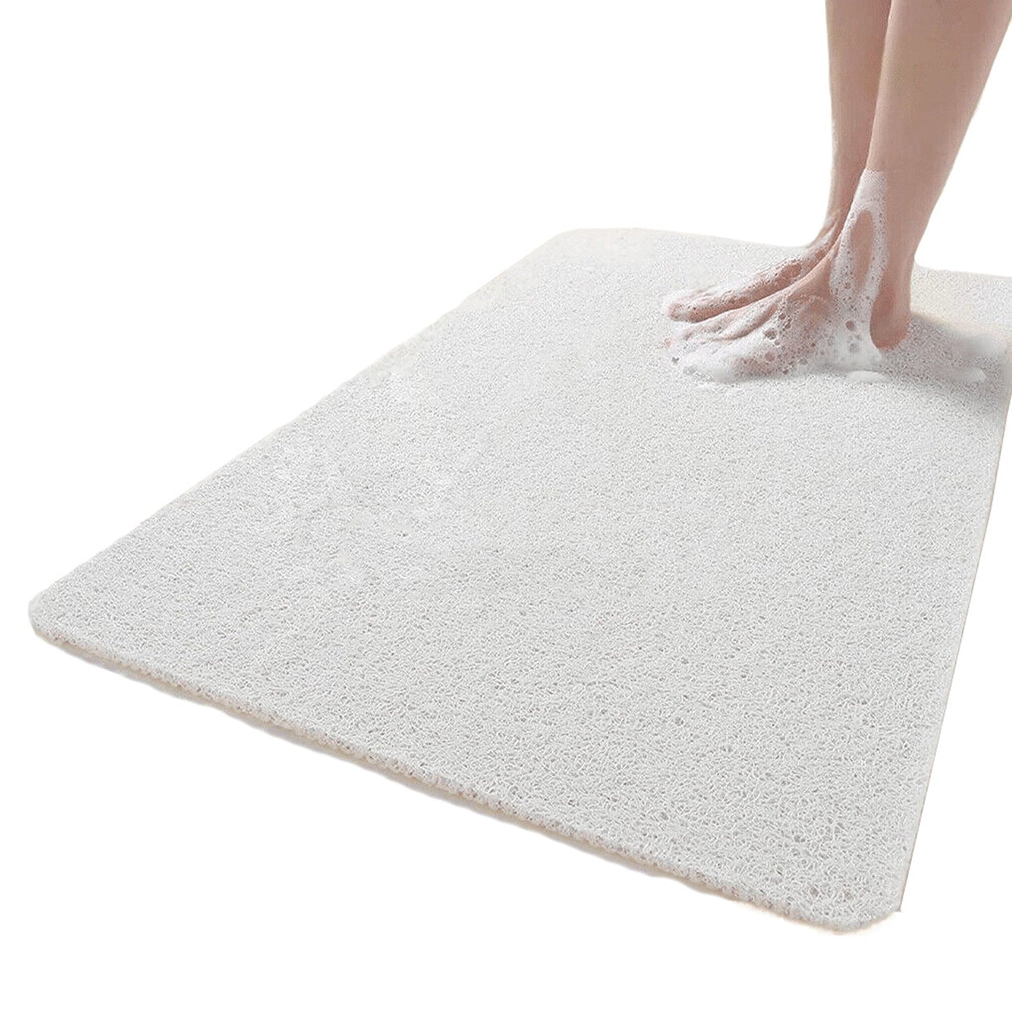 White Bathroom Bath Mat Non-Slip Anti Slip Shower Carpet