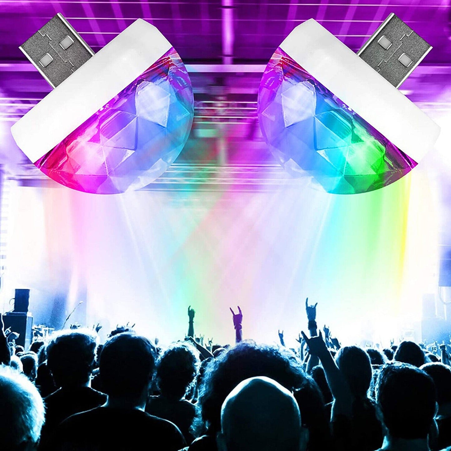 Portable LED Strobe Lamp Mini USB Disco Ball Party Light for DJ Stage