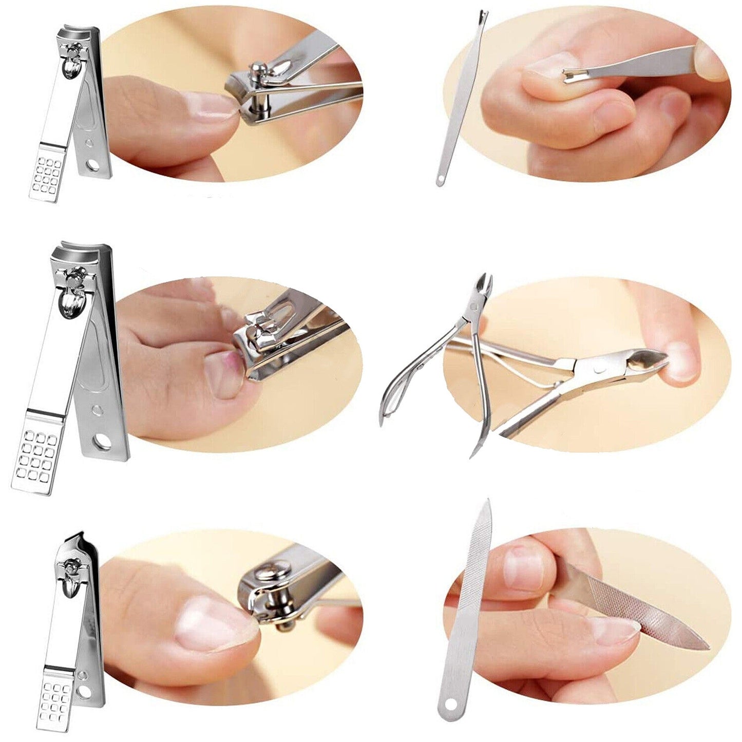 12pcs Manicure Pedicure Nail Clippers Set with Grooming Case