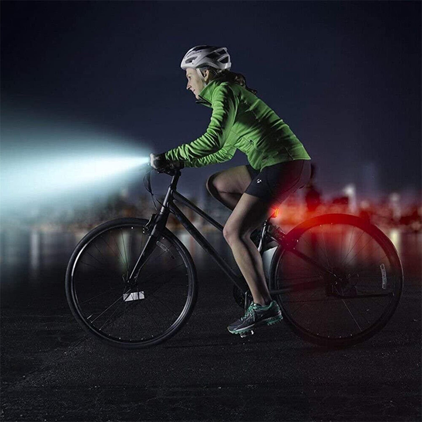 USB Rechargeable LED Bicycle Headlight Waterproof Cycle Front and Rear Light