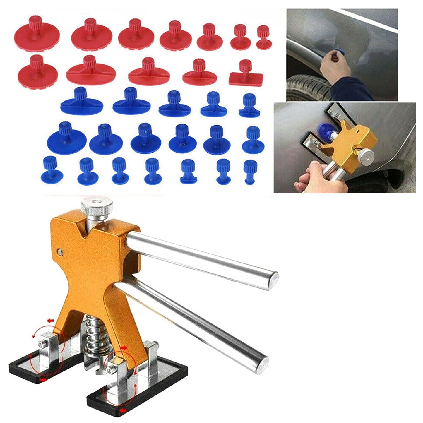 30pcs Tab Dent Puller Removal Kit Paintless Hail Repair Lifter for Car Body