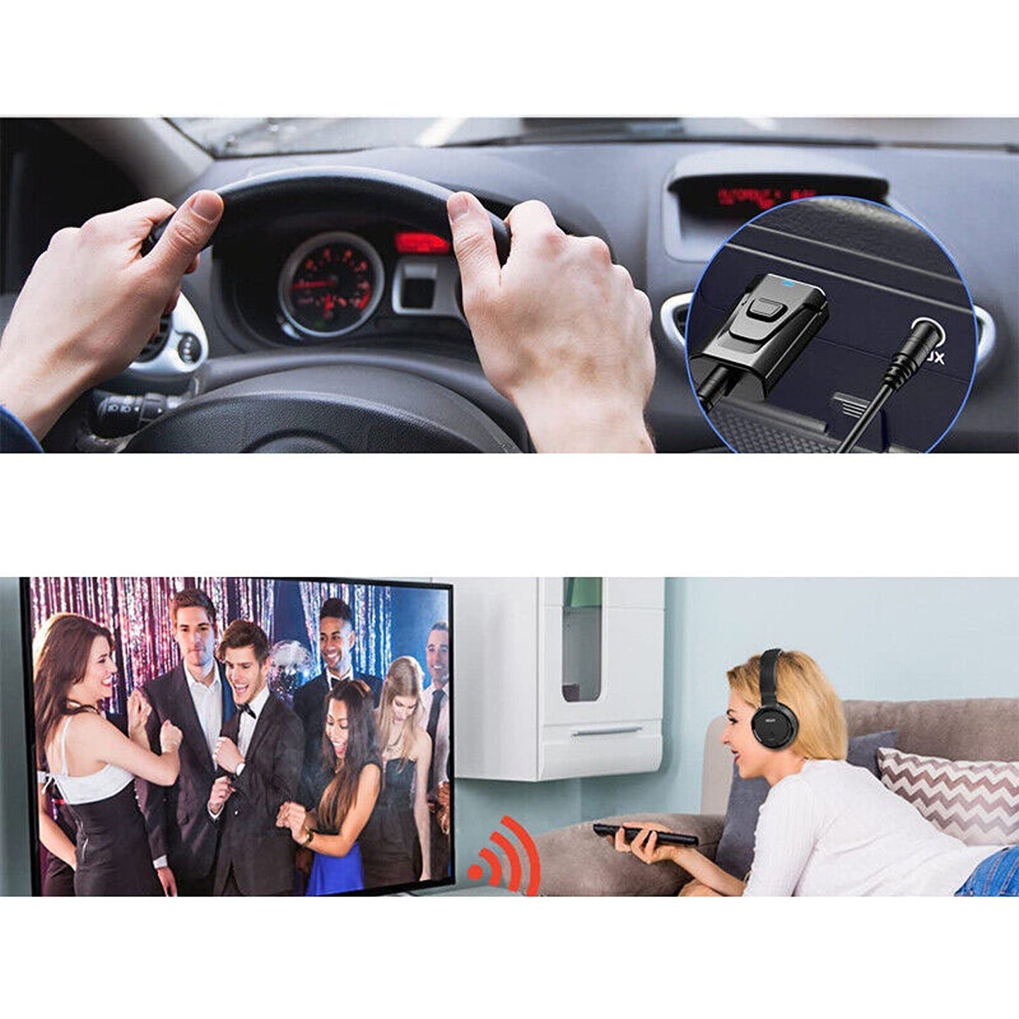 2-in-1 USB Bluetooth 5.0 Audio Transmitter and Receiver for TV and Speaker