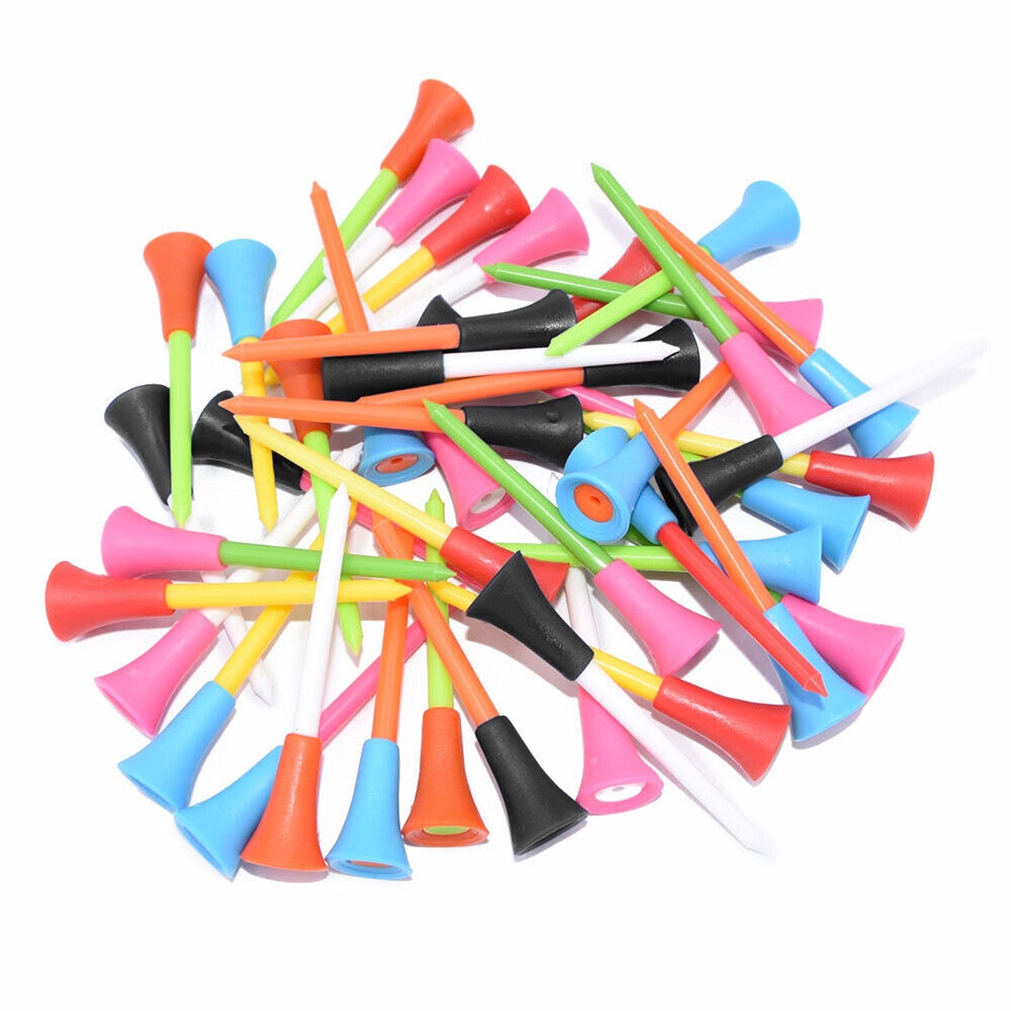 100pcs Durable Multi-Color Plastic Golf Tees