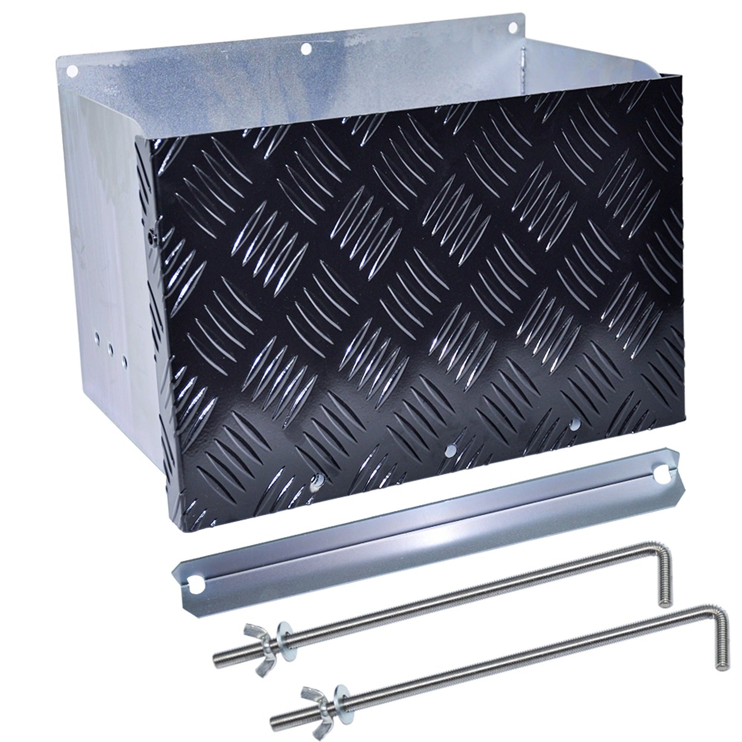 Galvanized Battery Box Set Sturdy Spare Part for Trailer and Caravan