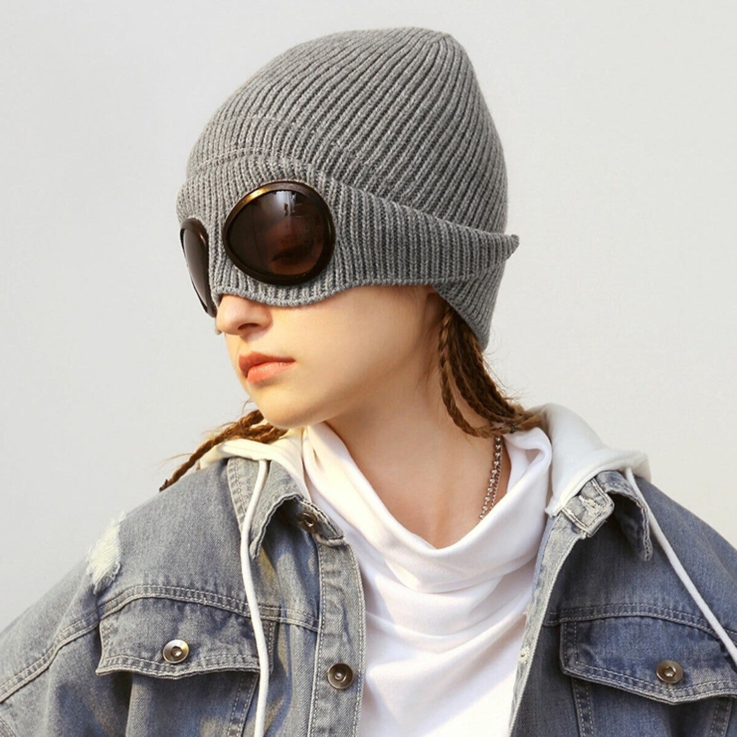Chunky Beanie Hat for Men and Women Winter Warm Windproof Woolen Knitted Skull Cap