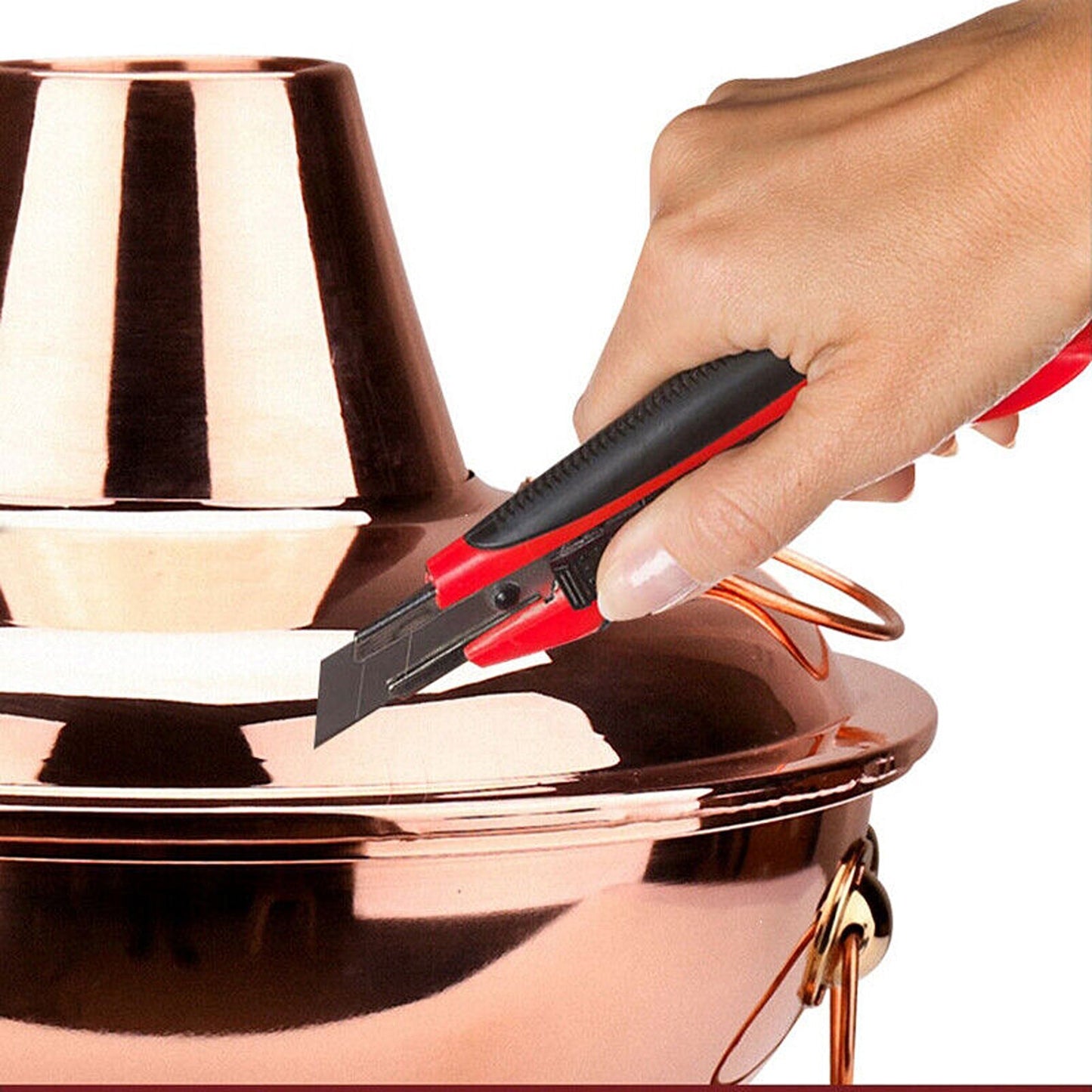 Old Beijing Style Stainless Steel Charcoal Copper Hot Pot for Camping