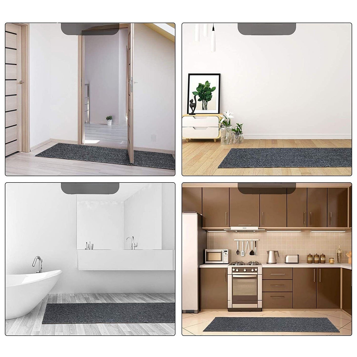Non Slip Rubber Door Entrance Mat Kitchen Hallway Runner Rug