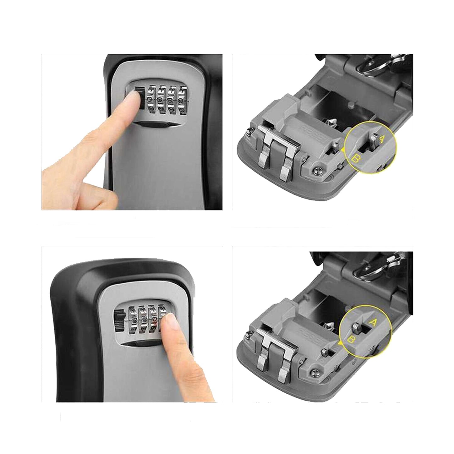 Combination Lock Safe Box 4 Digit Wall Mounted Security Storage