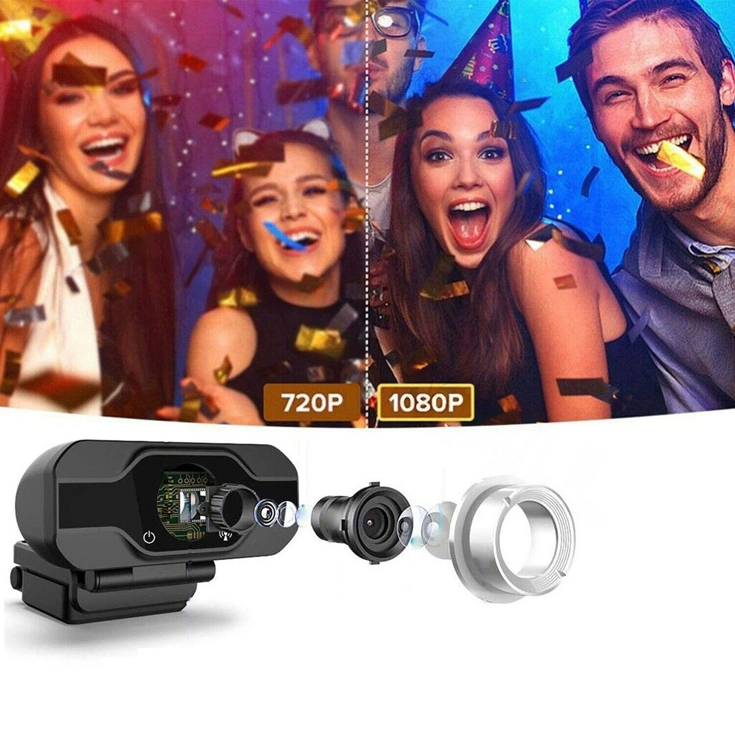 HD 1080P Webcam with Microphone for PCs and Laptops USB 2.0