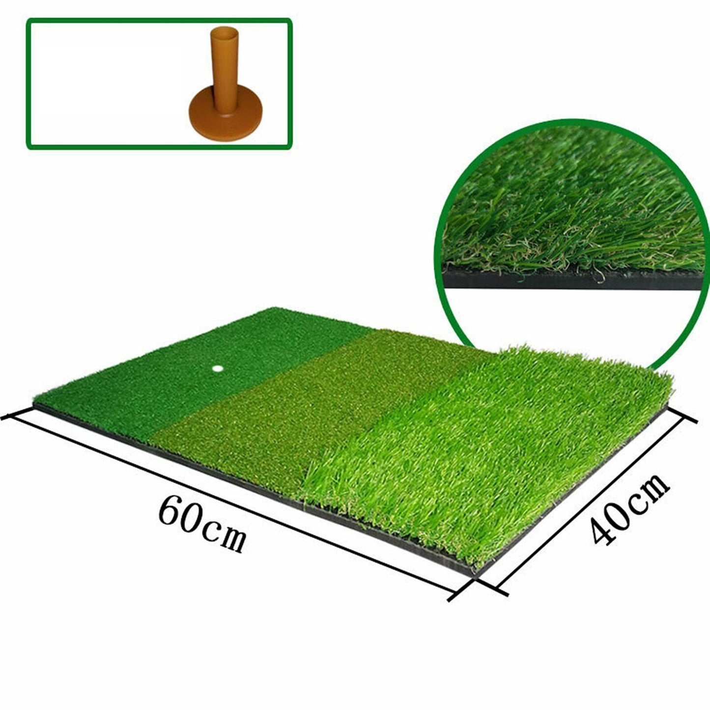 3-in-1 Golf Practice Mat for Outdoor or Indoor Training with Hitting Pad