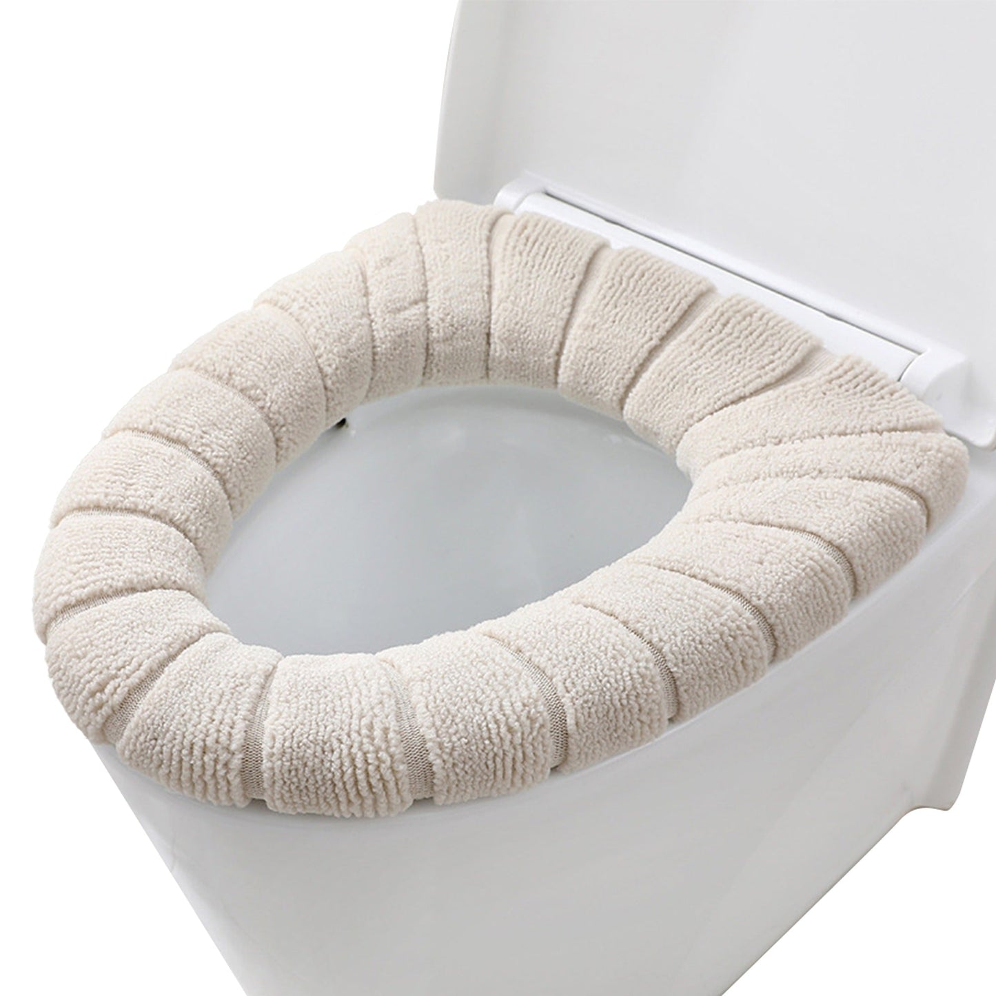 Toilet Seat Lid Cover with Soft Washable Cushion Bathroom Warmer Mat