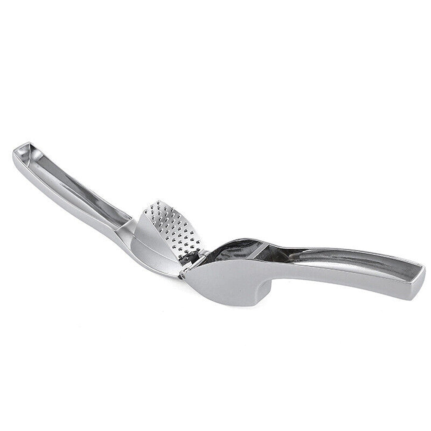 Silver Stainless Steel Garlic Press Crusher Kitchen Mincer Tool