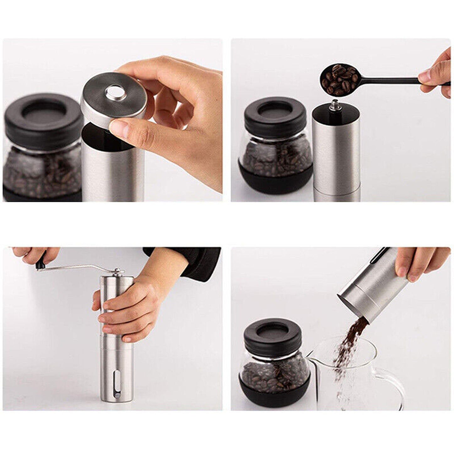 Manual Stainless Steel Coffee Grinder with Ceramic Burr