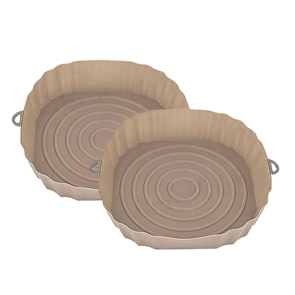 2pcs Reusable Silicone Liner for Air Fryer Non-Stick Basket Tray