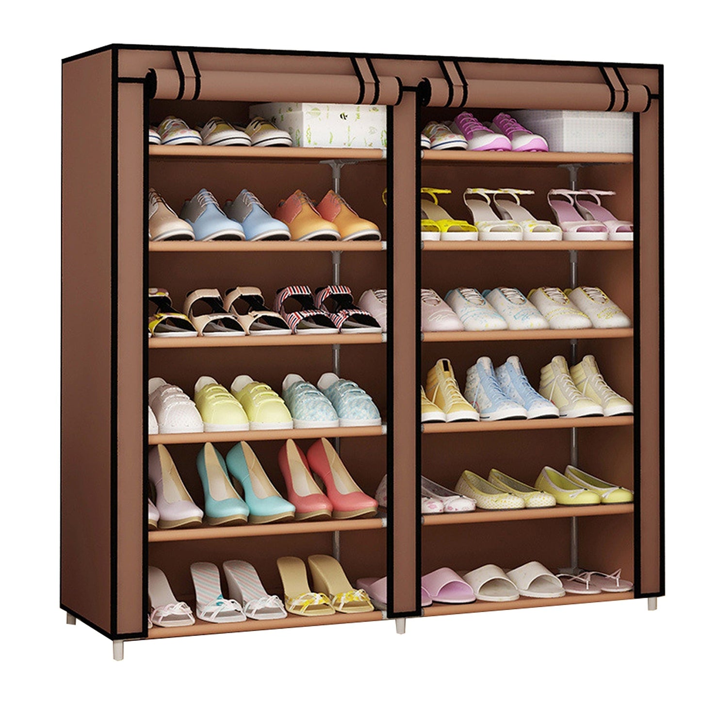 Fits 36 Pairs Portable Wardrobe with Cover Shoes Cabinet Storage Shoe Rack
