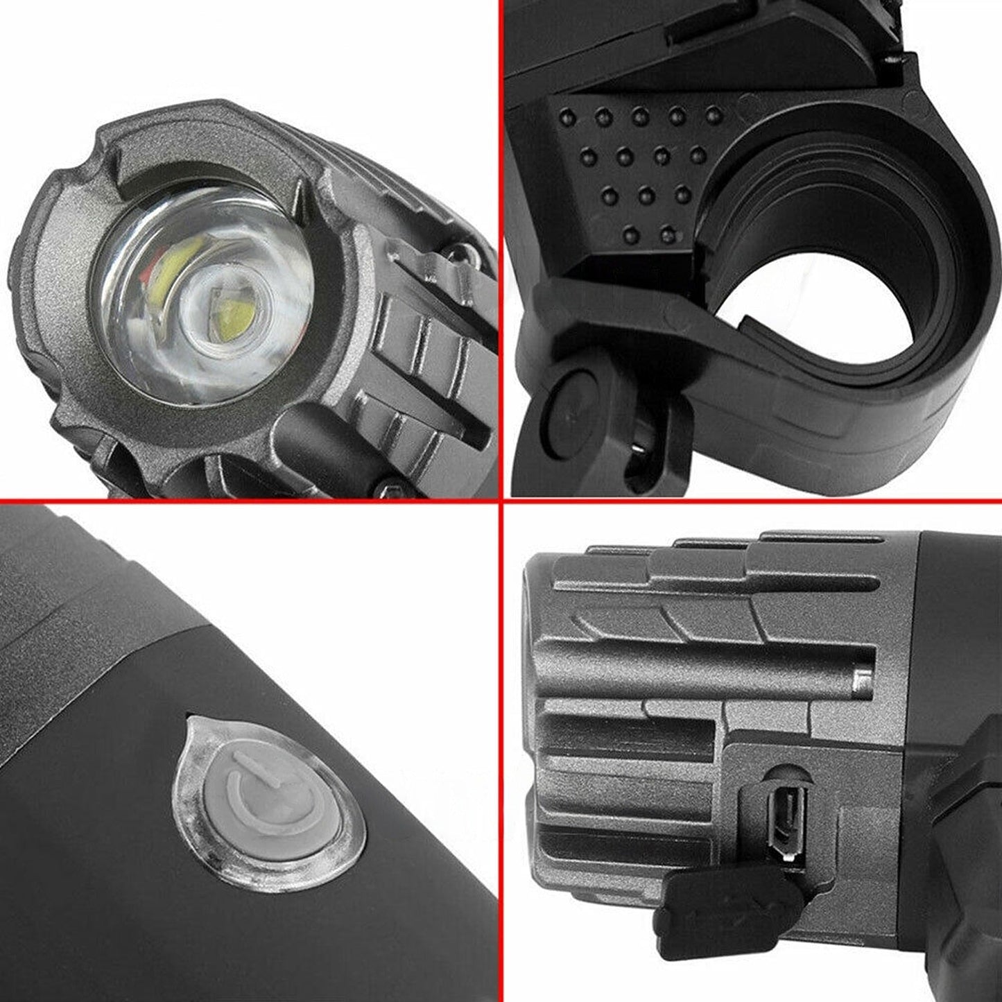Rechargeable Bicycle Light Set Waterproof Front Rear LED Bike Lamp USB