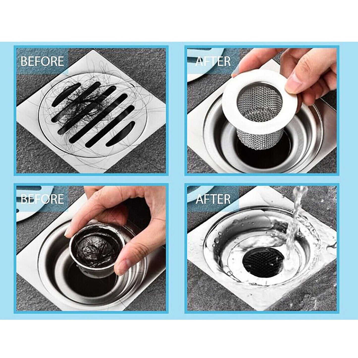 Anti-Blocking Drain Filter Hair Catcher for Bathroom Floor