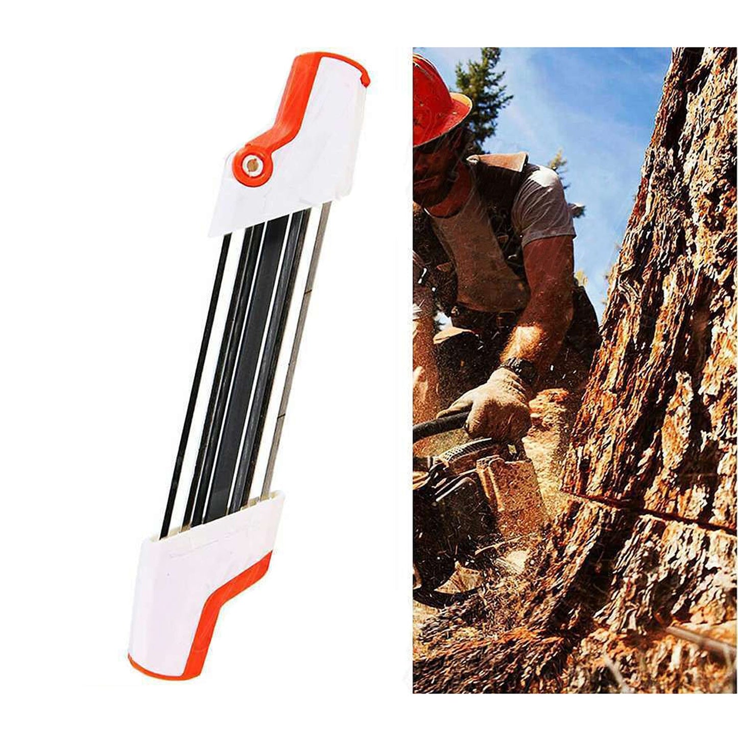 2-in-1 Chainsaw File Sharpener with Metal Chain Kits for Stihl 7/32 5.5mm
