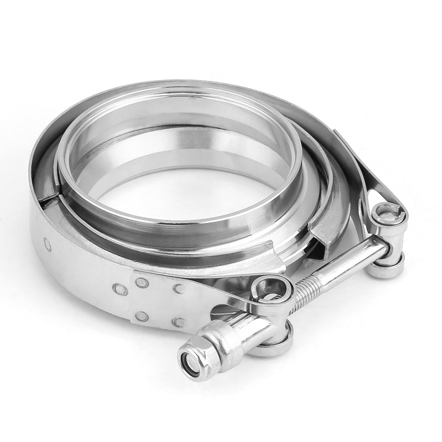 2pcs Stainless Steel Exhaust Pipe V-Band Clamp and Flange Set