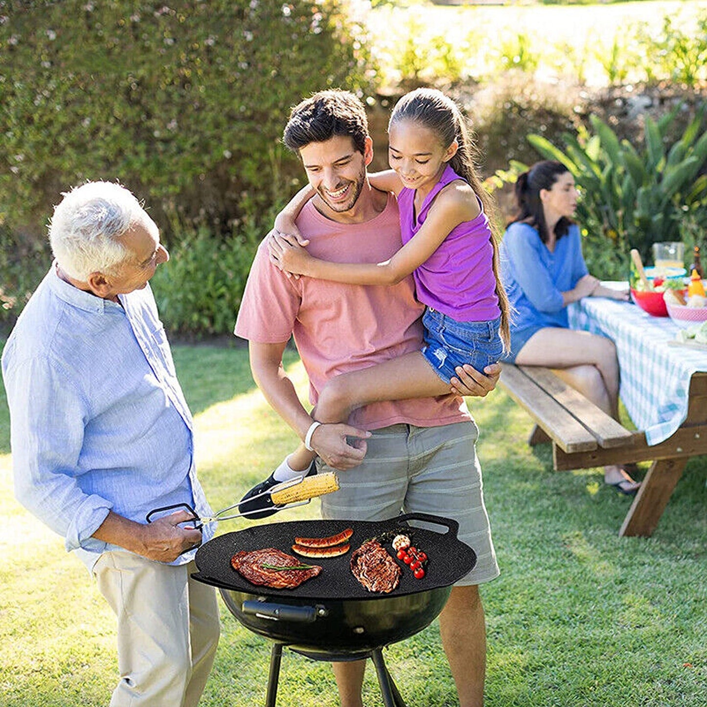 Portable Nonstick BBQ Grill Pan for Korean Style Stovetop Barbecue