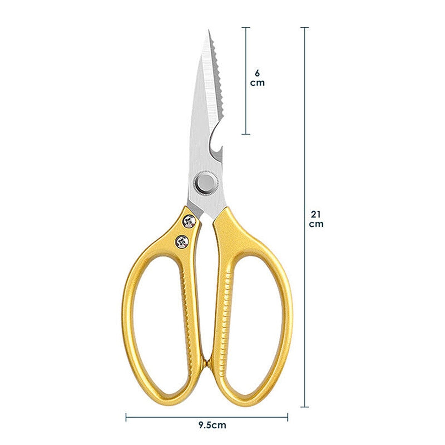 Heavy Duty Kitchen Scissors for Chicken Bones and Fish Includes Bottle Opener