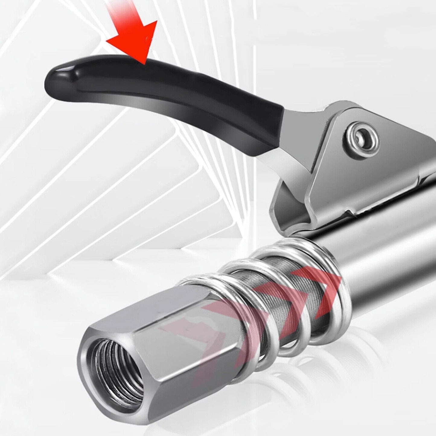Heavy-Duty Grease Gun Coupler with Quick Release for Easy Lubrication