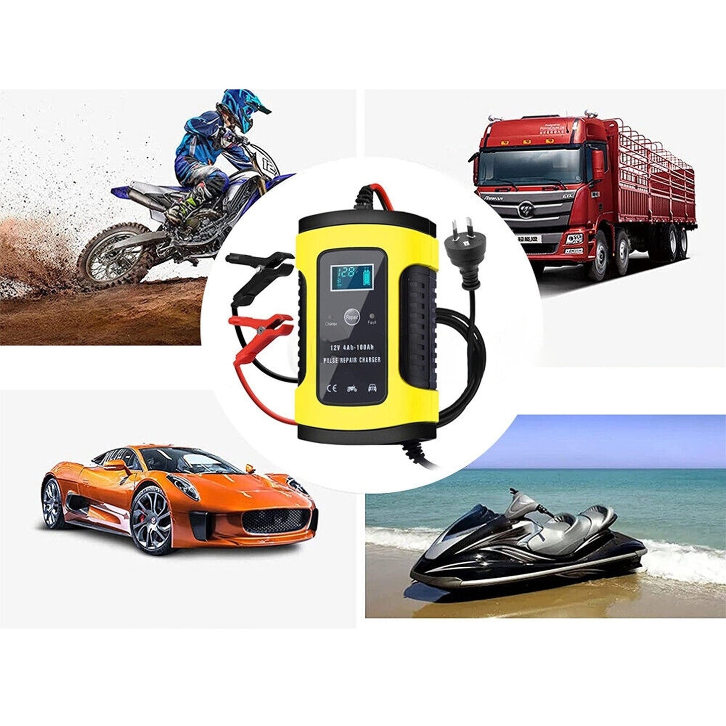 Smart 12V Car Battery Charger 6A LCD Model for Boat Caravan Truck