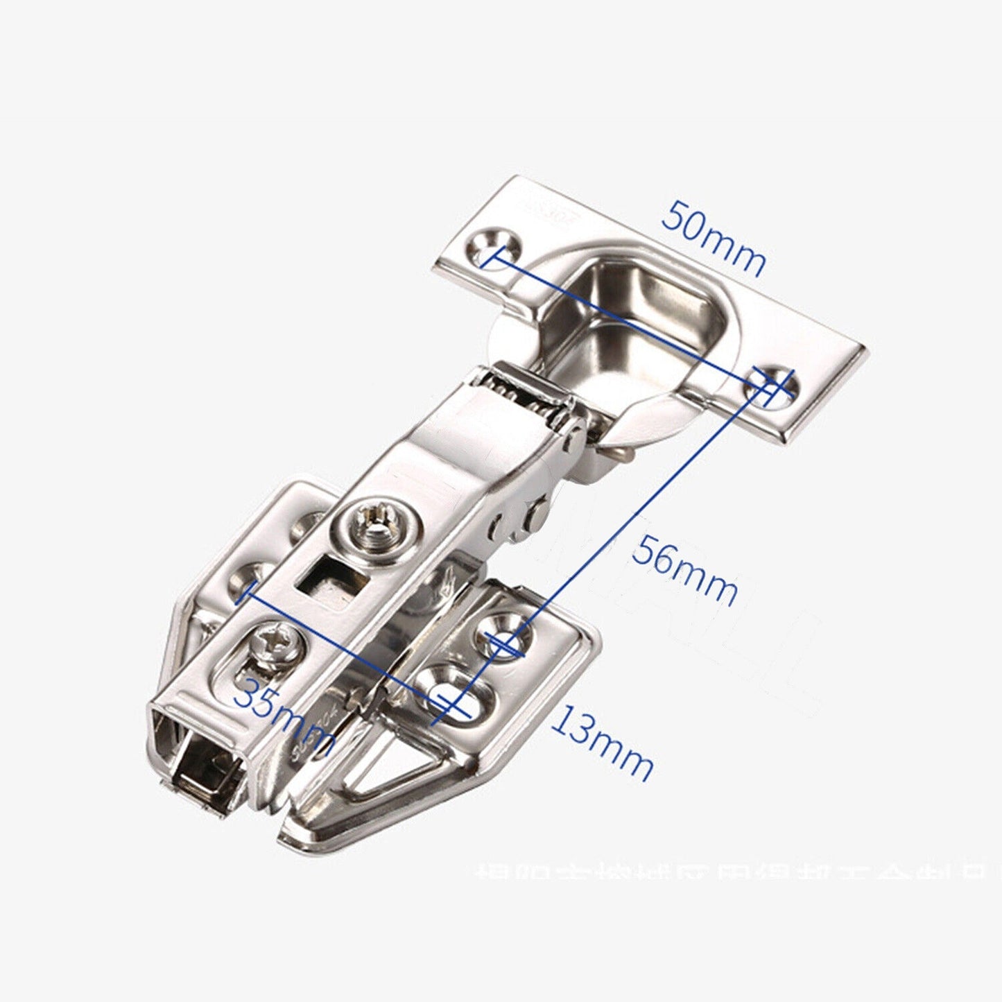 10pcs Kitchen Cabinet Door Hinge Full Overlay Wardrobe Cupboard Close
