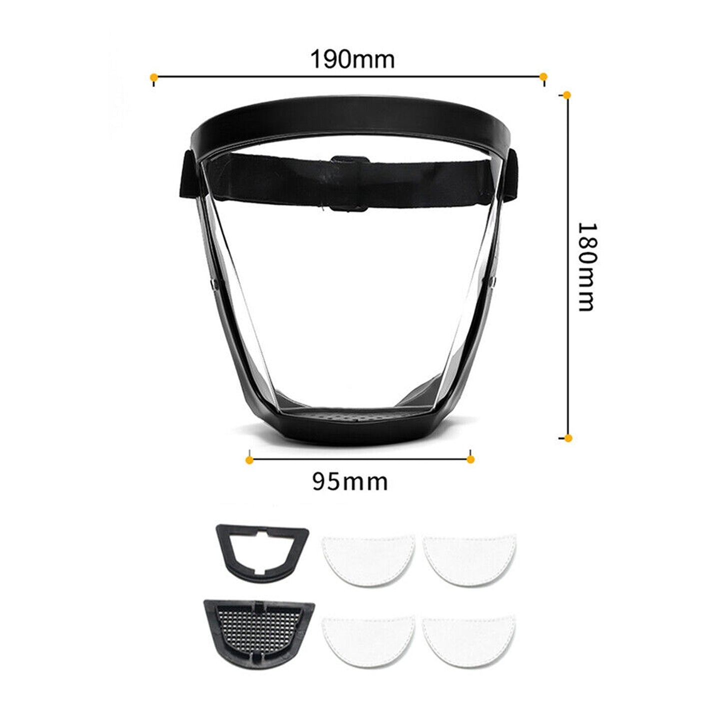 Transparent Full Face Safety Shield with Anti-Fog Protection