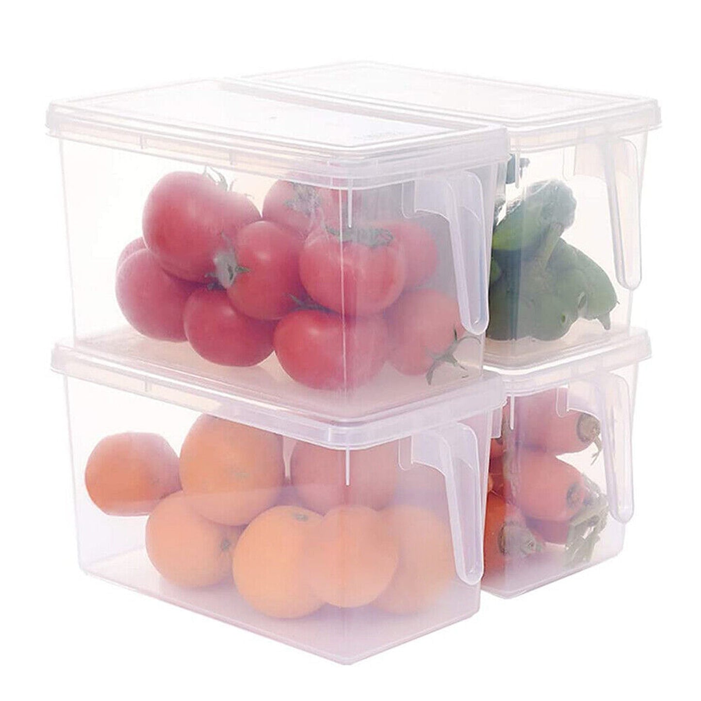 4pcs Fridge Storage Containers Food Kitchen Freezer Organizer Set