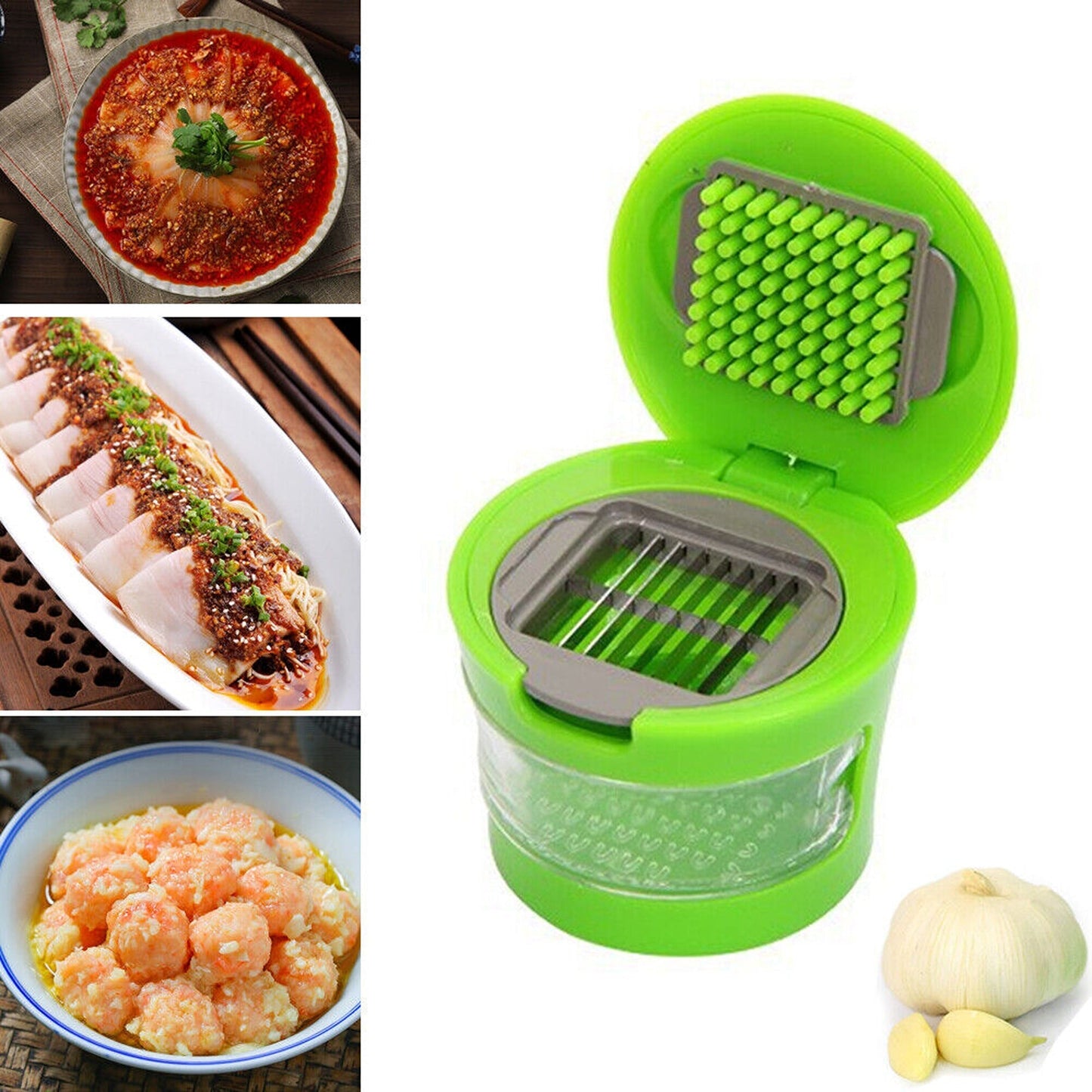 Garlic Press Crusher Stainless Steel Mincer and Peeler Kitchen Tool