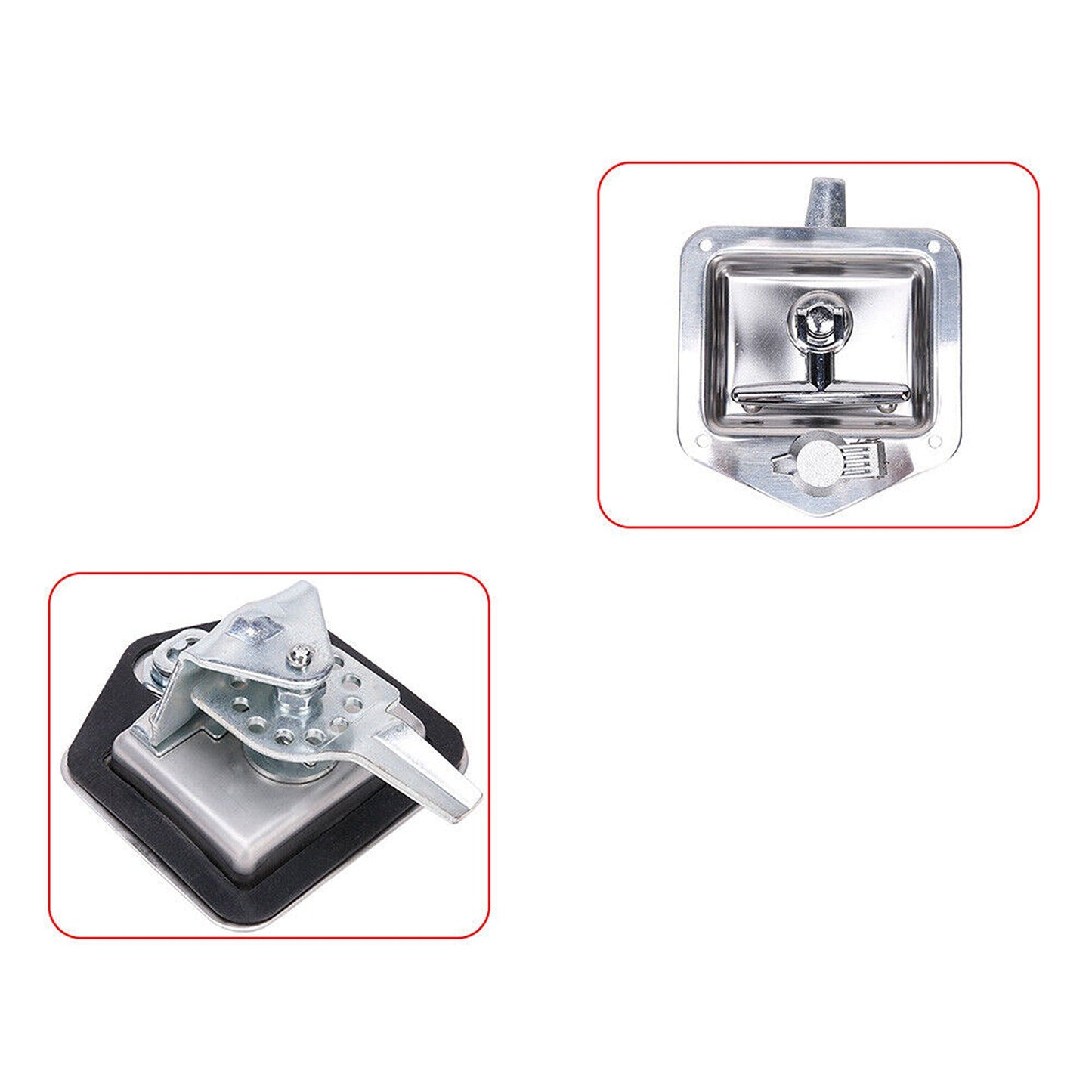 Stainless Steel Locking Handle for Trailer Tool Box - 2x Keys