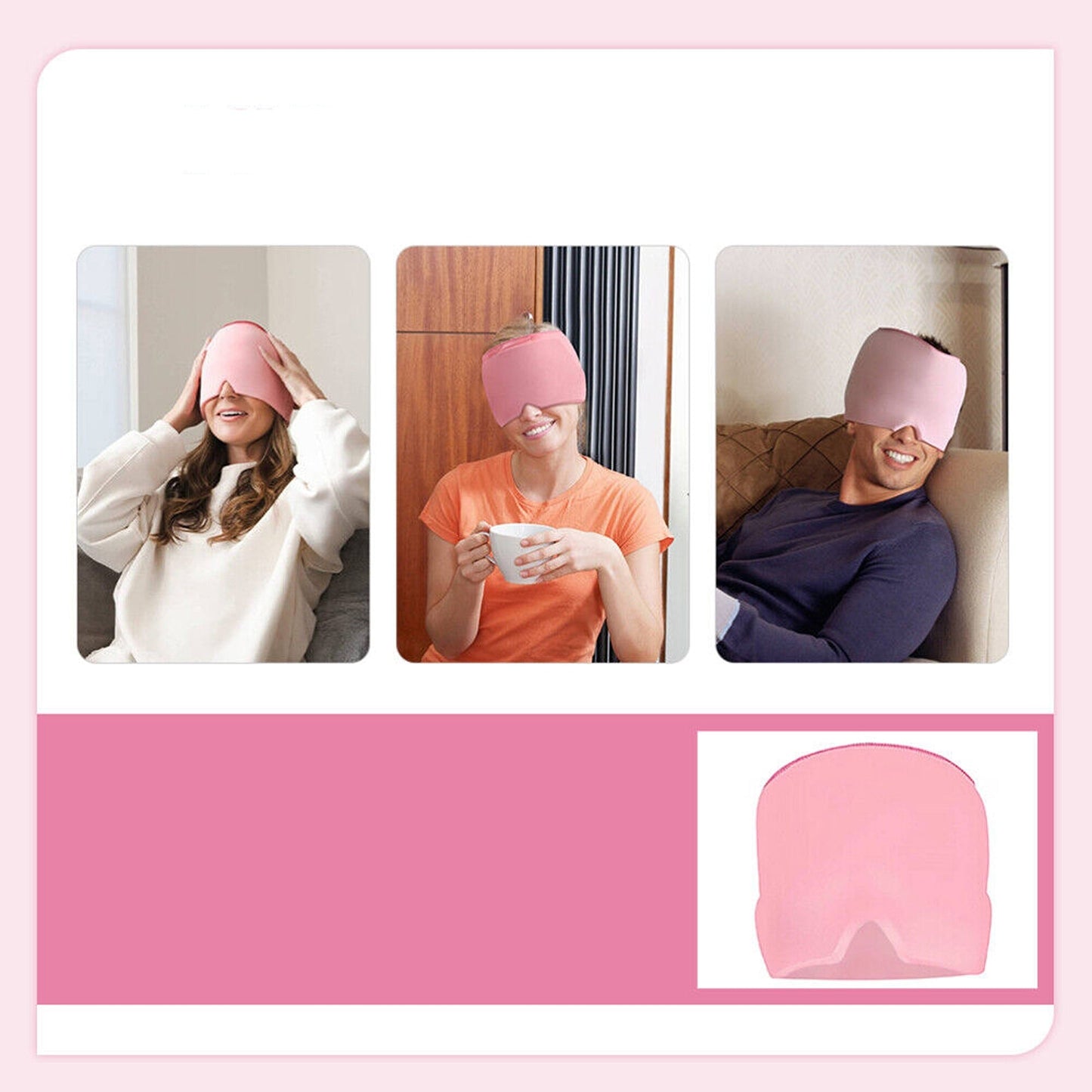 Therapeutic Ice Pack Gel Eye Mask for Migraine and Headache Relief