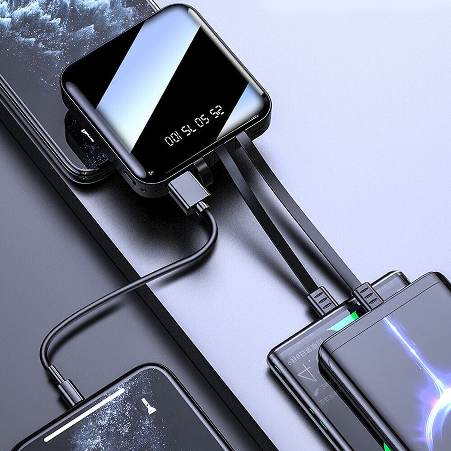Compact 10000mAh Portable Power Bank with USB LED Battery Indicator