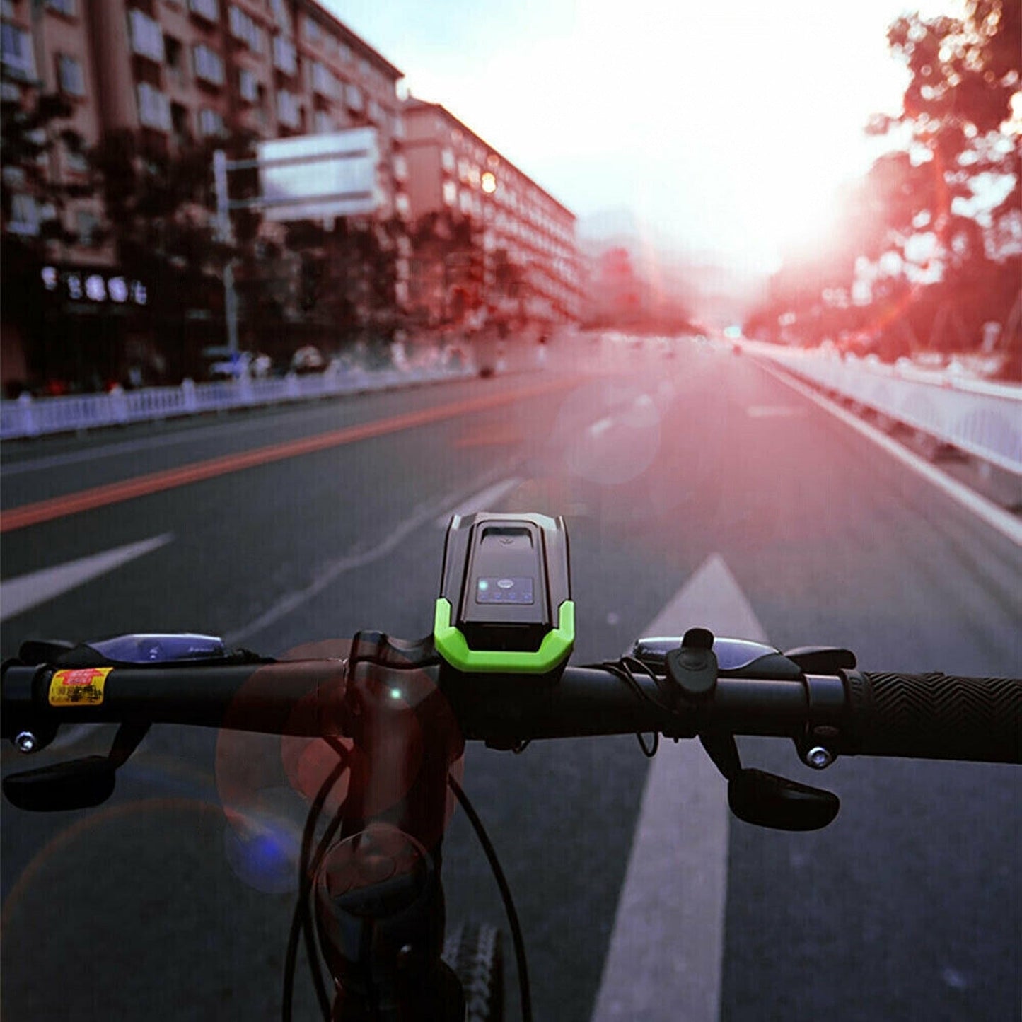 USB Rechargeable LED Bicycle Light Set with Horn Mountain Bike Safety