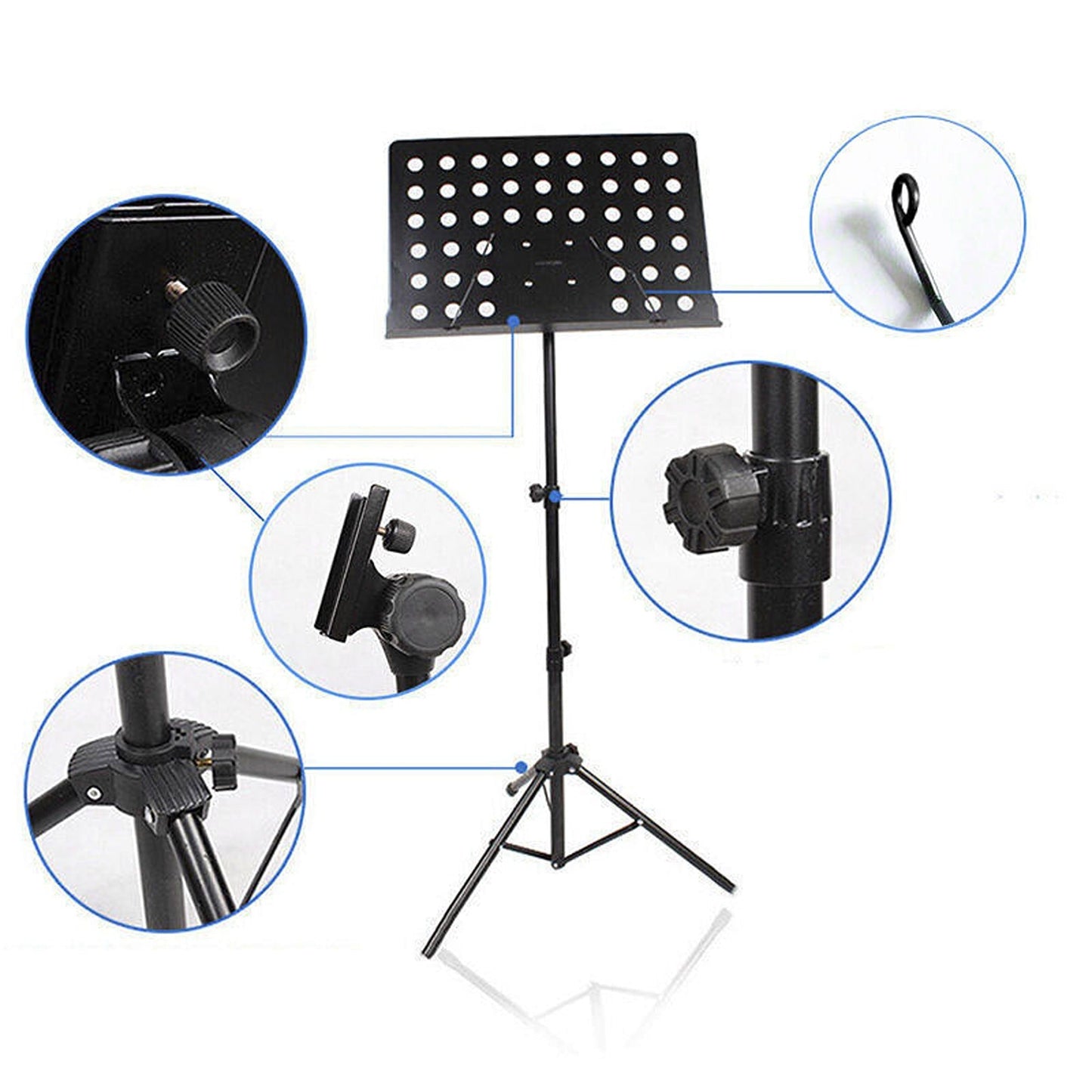 Heavy Duty Adjustable Folding Music Sheet Stand Professional Stage