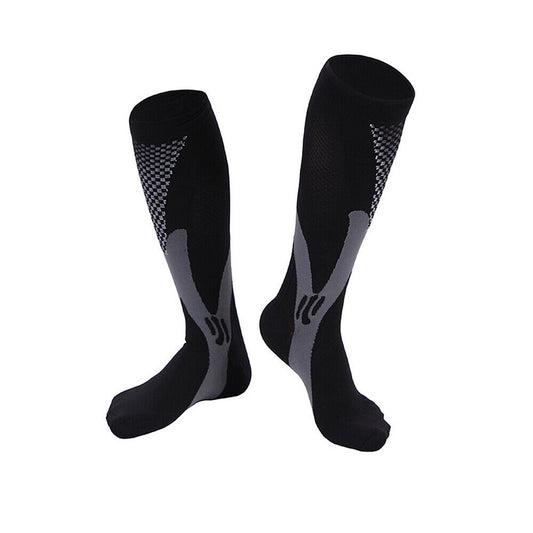 Black Compression Socks with Copper Stockings Travel and Running Unisex