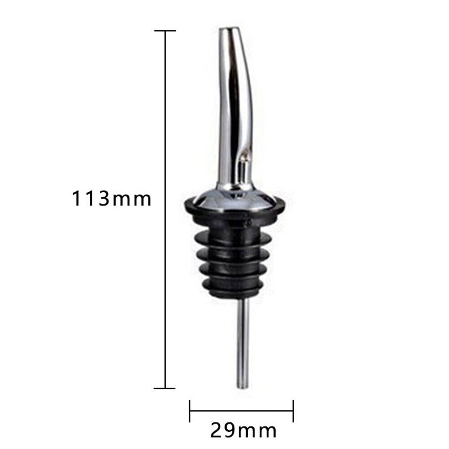 3-Pack Stainless Steel Free Flow Shot Bottle Pourers for Wine and Spirits