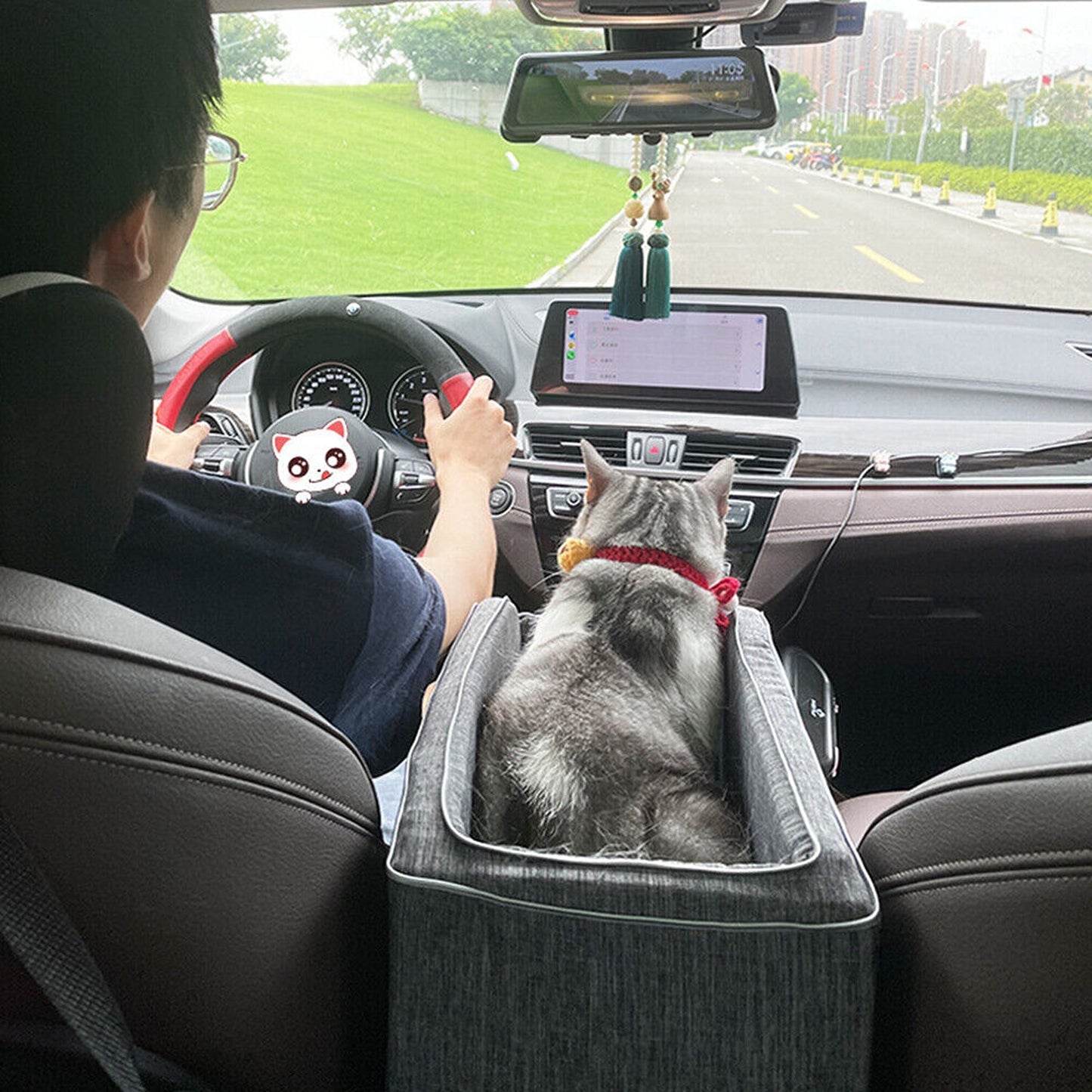 Pet Car Booster Seat Puppy Basket Safety Console Supplies Buckle