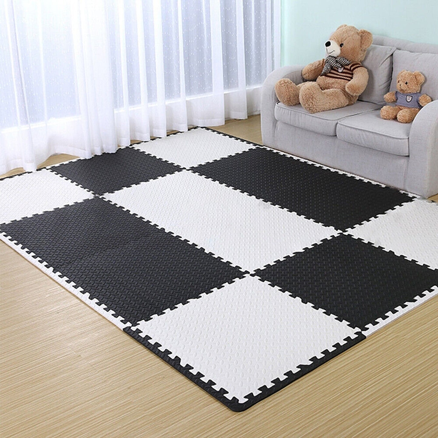 4pcs Gym Floor Mats EVA Foam Interlocking Heavy Duty Puzzle