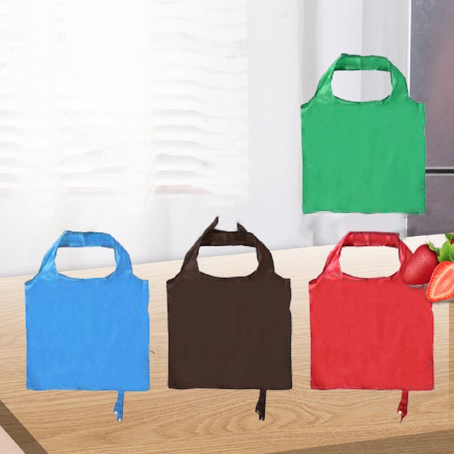 Set of 4 Reusable Foldable Shopping Bags Large Grocery Totes