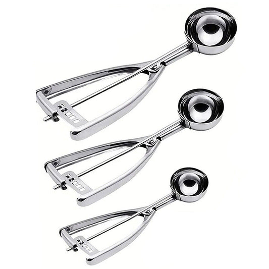3-Piece Ice Cream Scoop and Melon Baller Set Stainless Steel