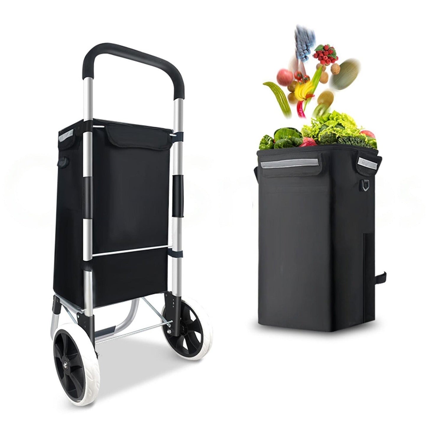 Lightweight Foldable Grocery Market Cart Luggage Basket with Wheels