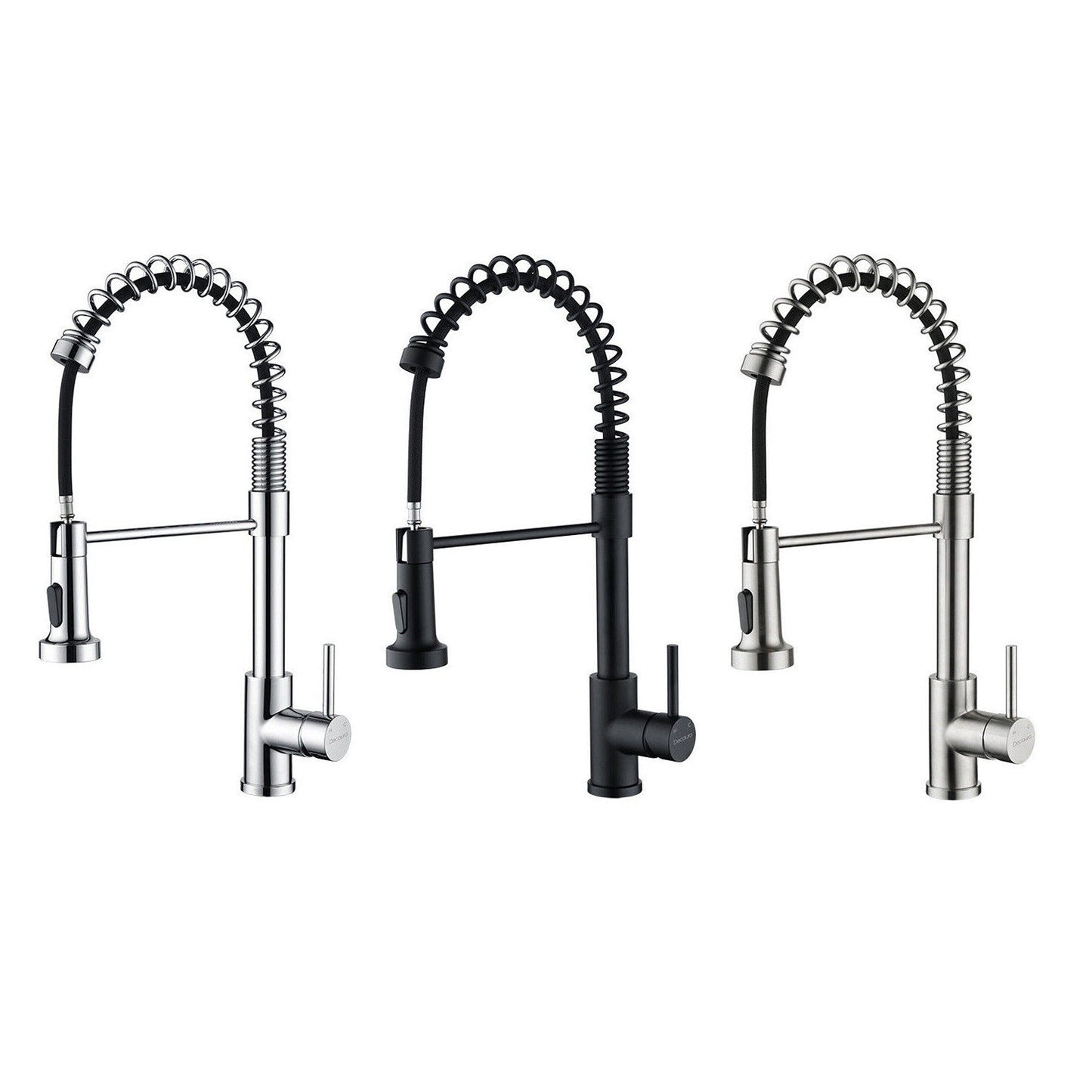 360 Degree Swivel Spout Solid Brass Kitchen Mixer Tap Sink Pull-Out Faucet