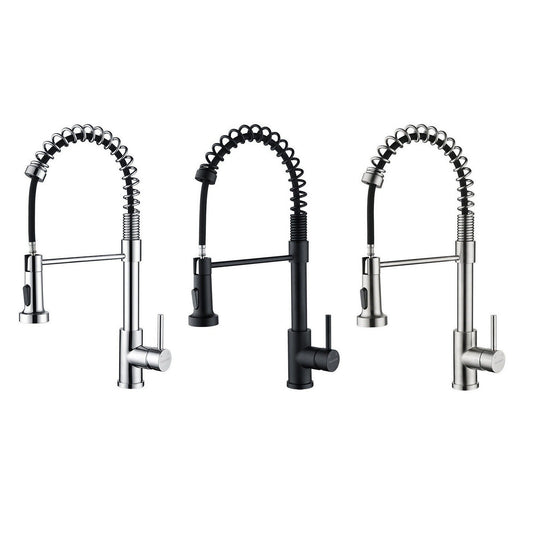 360 Degree Swivel Spout Solid Brass Kitchen Mixer Tap Sink Pull-Out Faucet