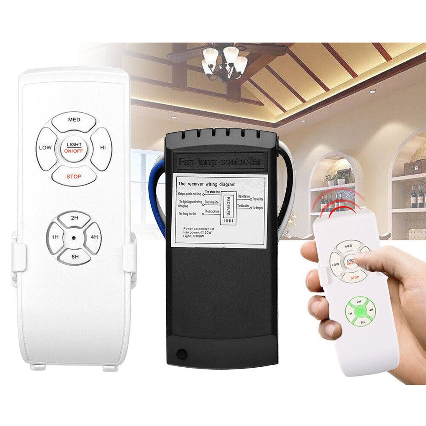 Universal Ceiling Fan Remote with Wireless Control Kit for Lighting
