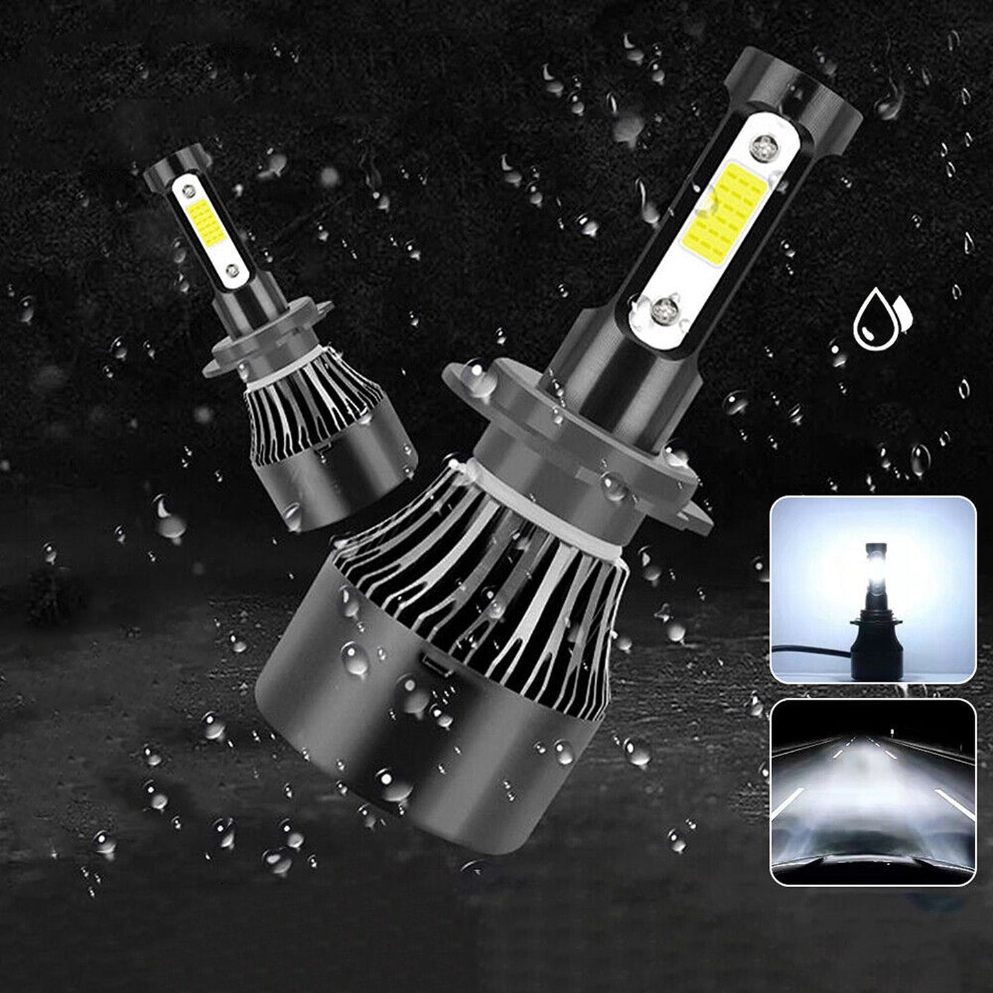 H4 9003 LED Headlight Kit High Low Beam Upgrade Lamp Bulbs 2000W 300000LM