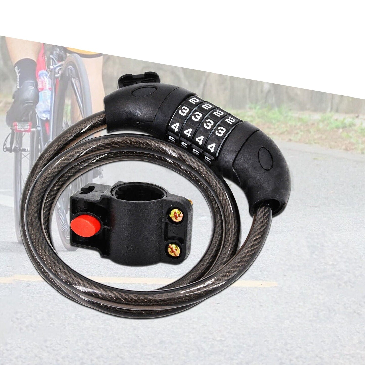 4-Digit Combination Security Bicycle Cycling Lock Cable 1M