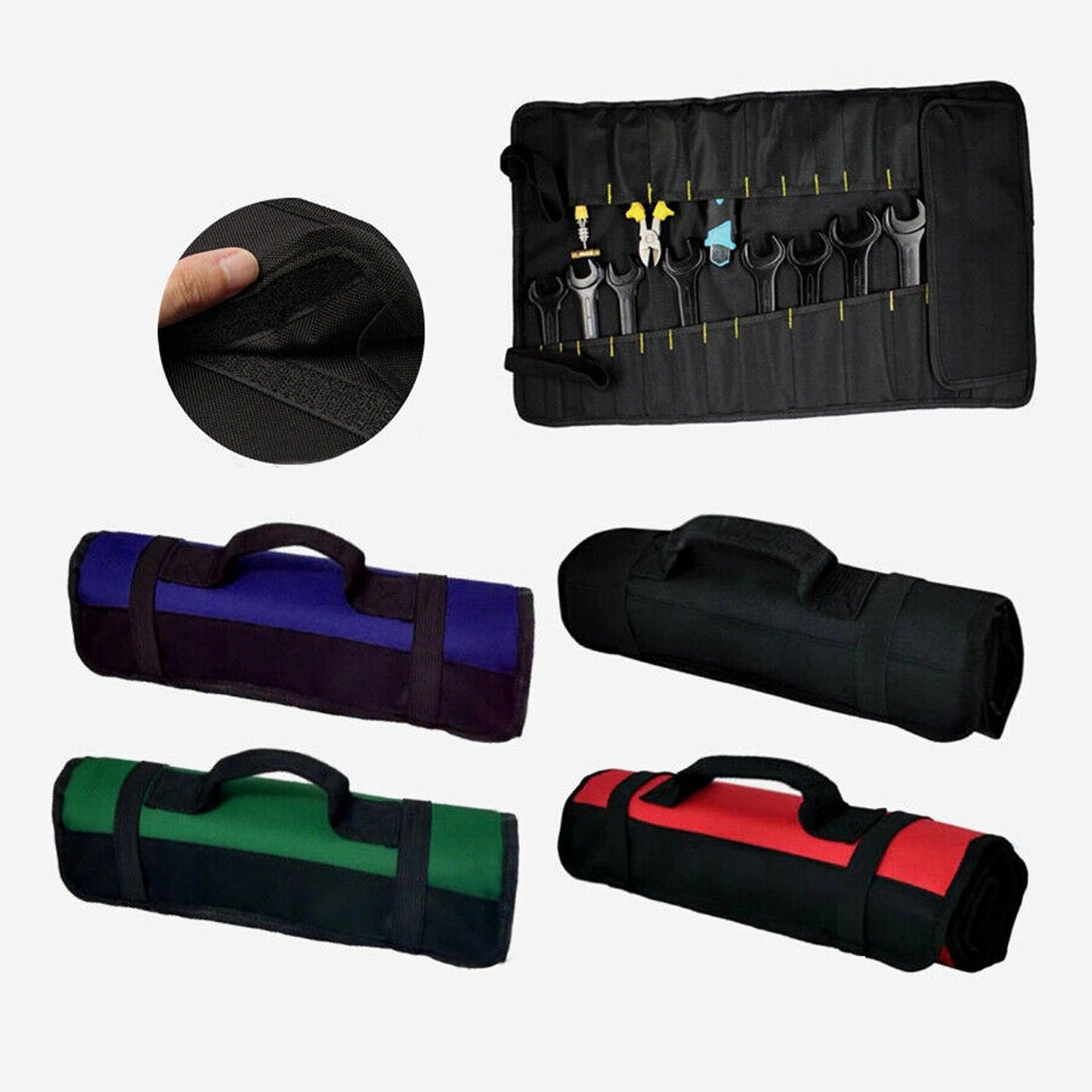 Canvas Wrench Roll Up Tool Bag with 22 Storage Pockets